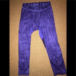 purple compression pants mens